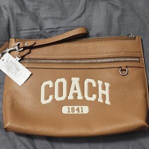Coach Brown Leather Pouch Men's/Women's